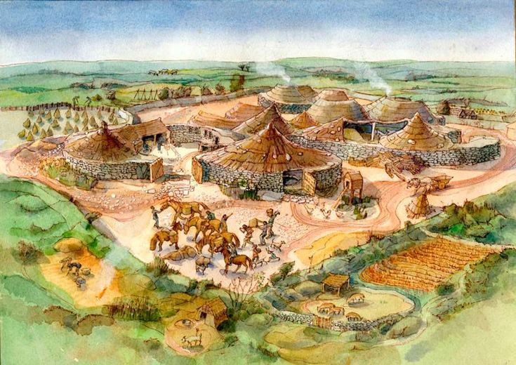 Stone age huts.
