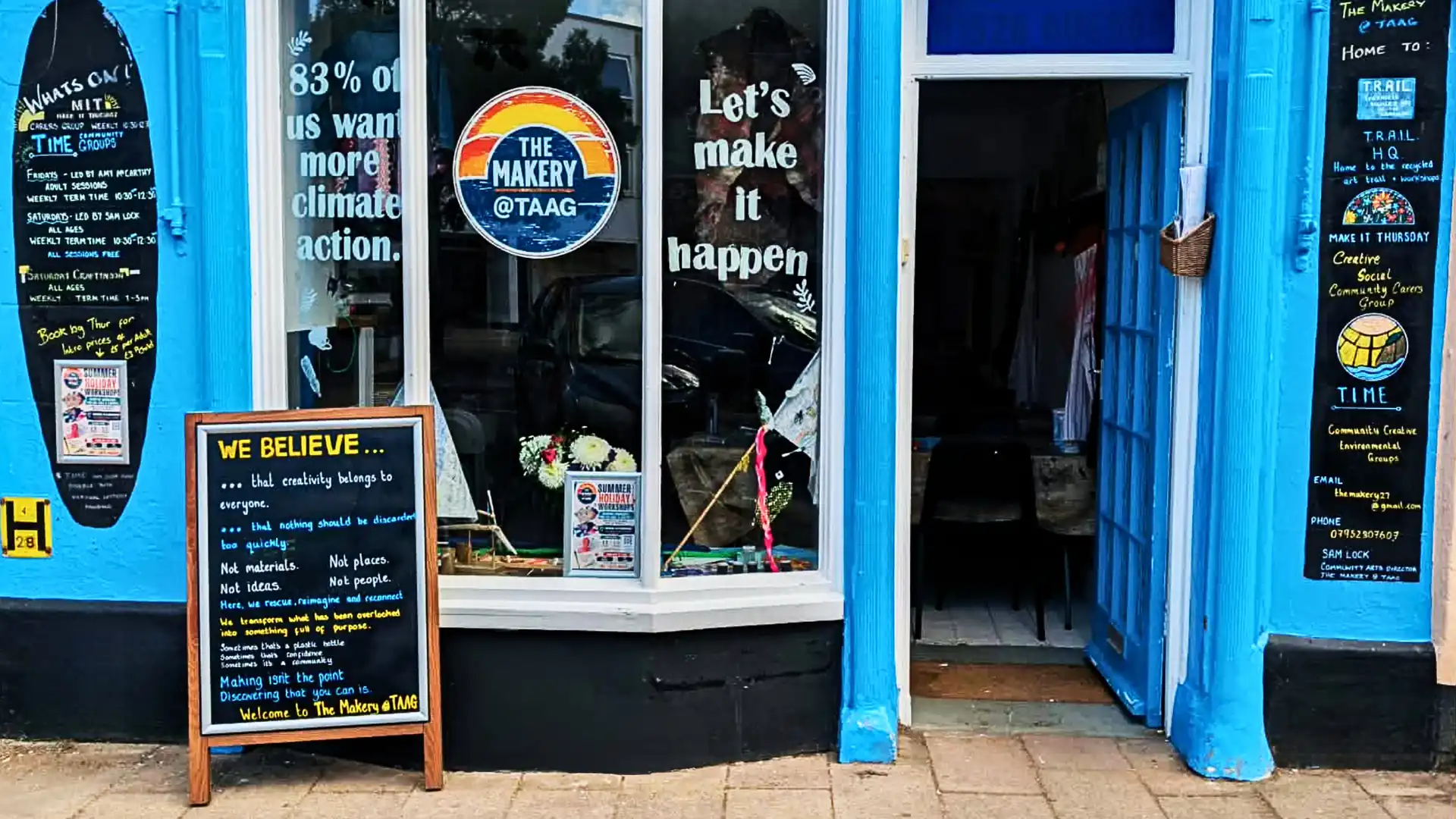 Outside view of The Makery @ TAAG on Northumberland Place, Teignmouth.